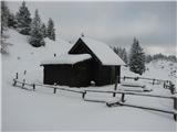 Sedlo Mokrine - planina Biffil privatna koča nad opuščeno planino Cerchio